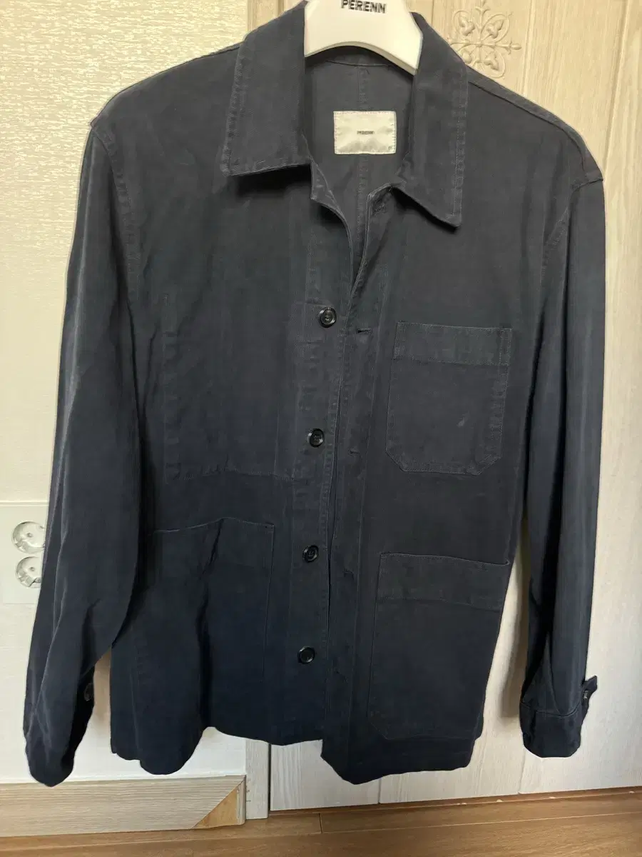 퍼렌 24ss french work jacket moleskin navy